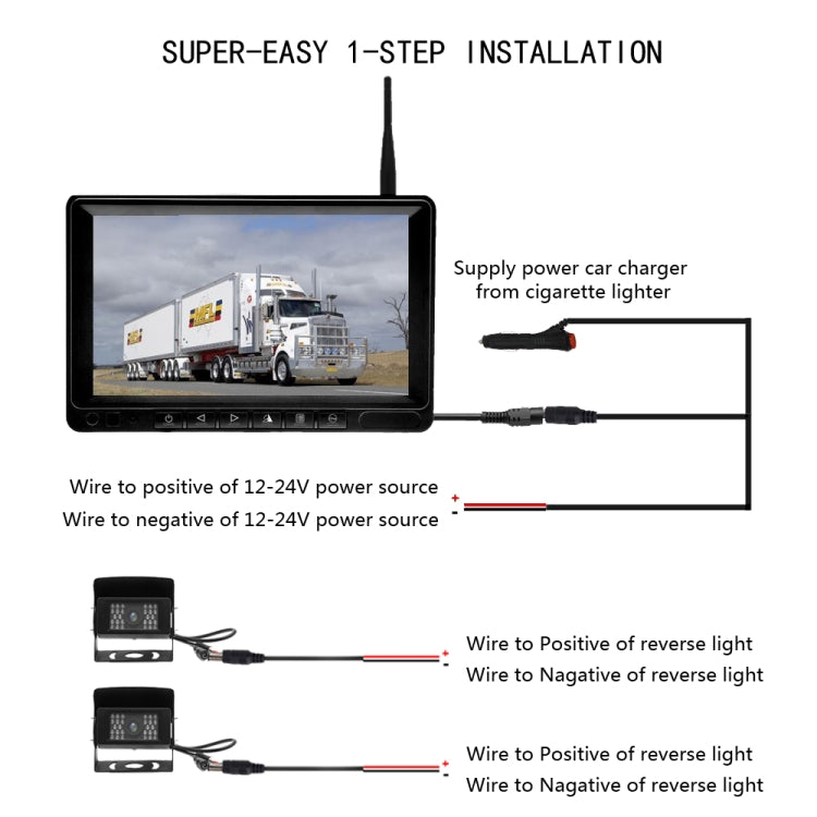 K0232 7 inch 140 Degrees Wide Angle HD Car Rear View Backup Dual Cameras Rearview Monitor Split Screen, K0232 K0232 7 inch 140 Degrees Wide Angle HD Car Rear View Backup Dual Cameras Rearview Monitor Split Screen, K0232